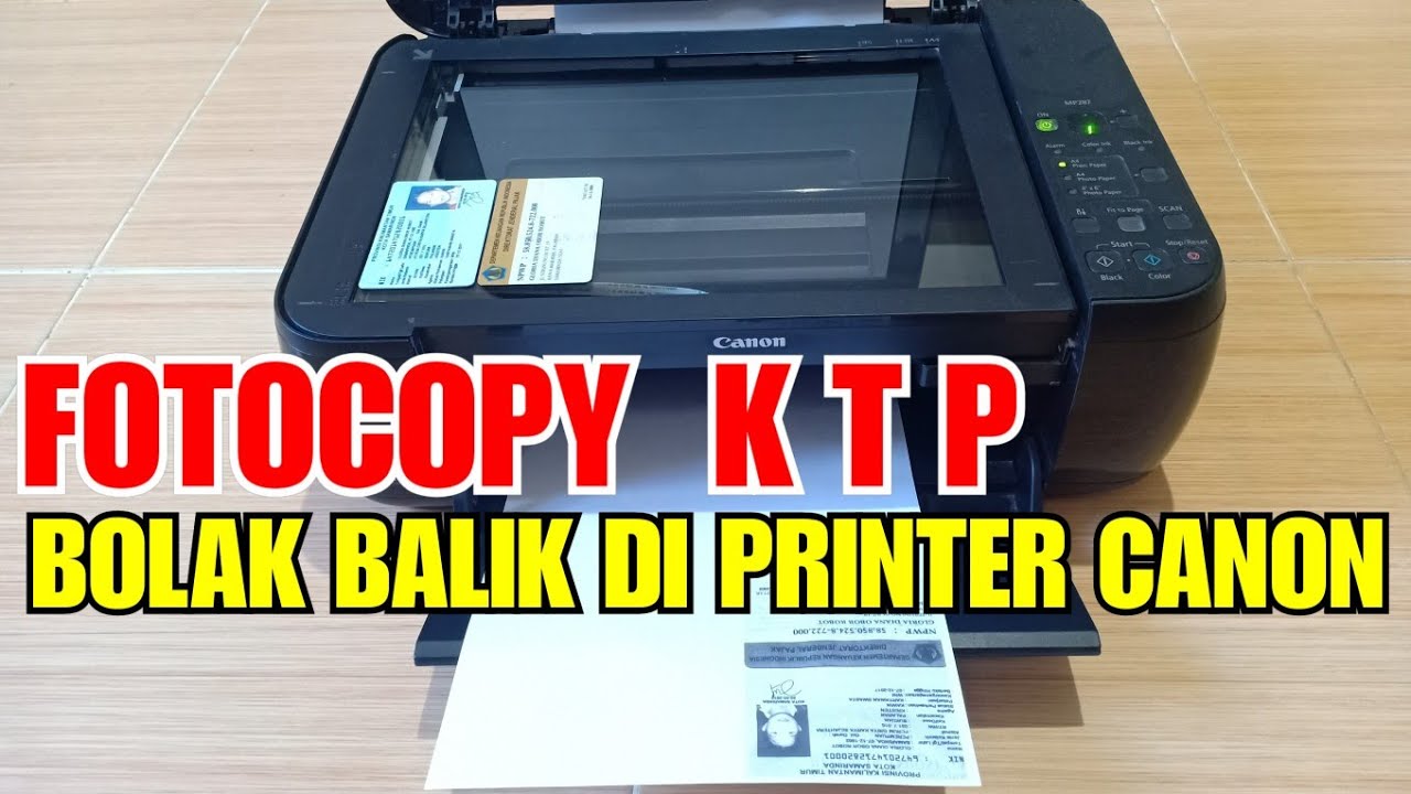 Cara FotoCopy KTP Bolak Balik di Printer Canon