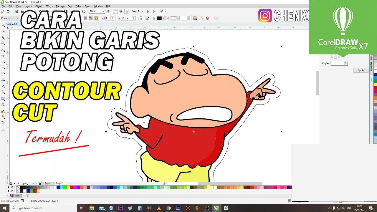 Cara Membuat Contour Cut / Garis Potong di Corel Draw