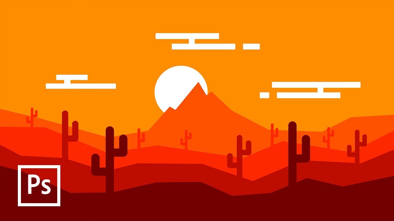 Cara Membuat Desain Flat Lansekap di Photoshop – Photoshop Tutorial Indonesia