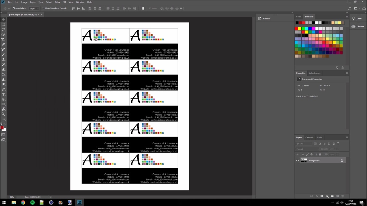 Cara Mencetak kartu nama menggunakan Photoshop CC