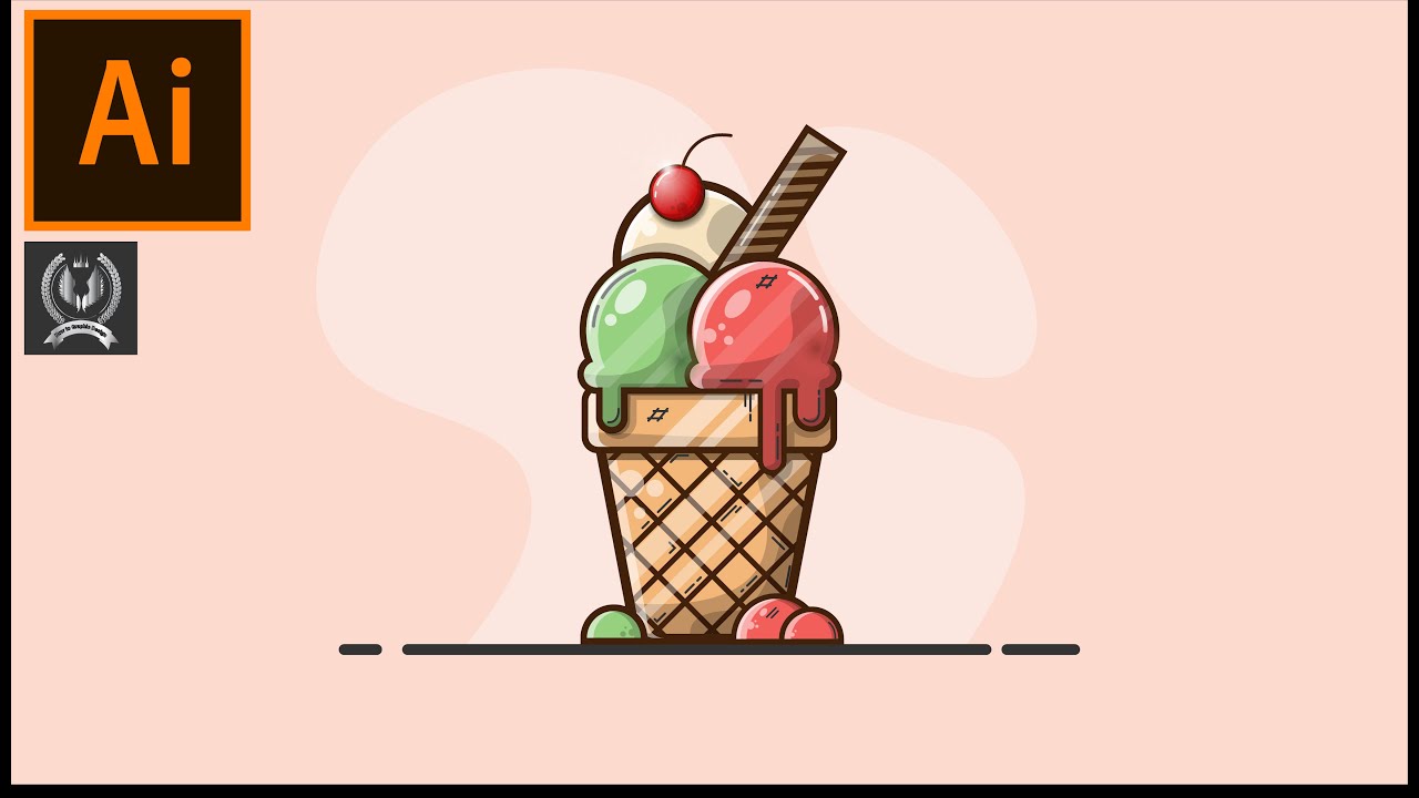 Tutorial Adobe Illustrator CC _ Desain ilustrasi es krim