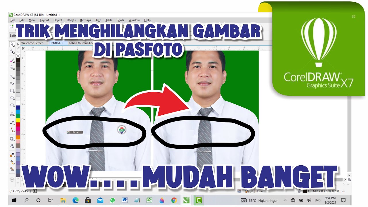 cara menghapus gambar pada foto di corel draw x7 | Cara menghapus logo di baju menggunakan coreldraw