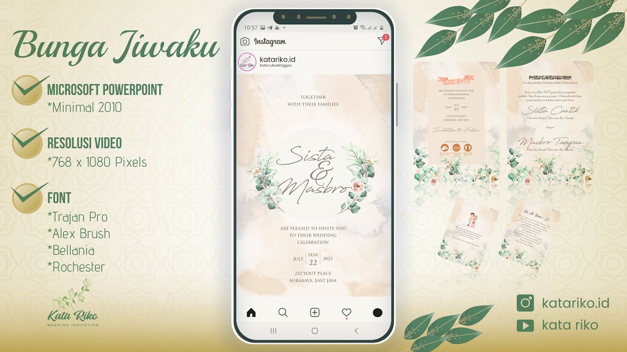 Template Undangan Pernikahan Digital Gratis / Undangan Pernikahan | Powerpoint | Bunga Jiwaku 2021