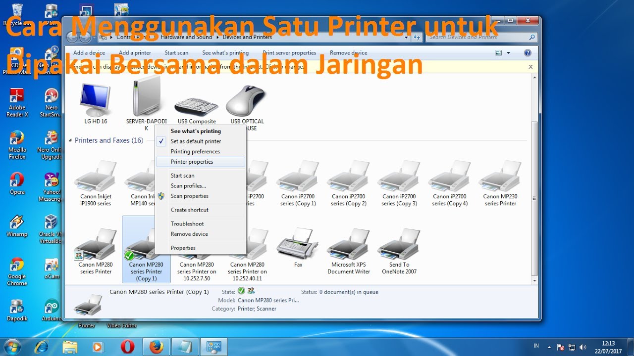 Cara Menggunakan Satu Printer untuk Dipakai Bersama dalam Jaringan – Sharing Printer