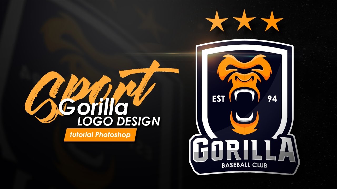 Cara mendesain logo olahraga "logo gorila" Tutorial photoshop bahasa indonesia