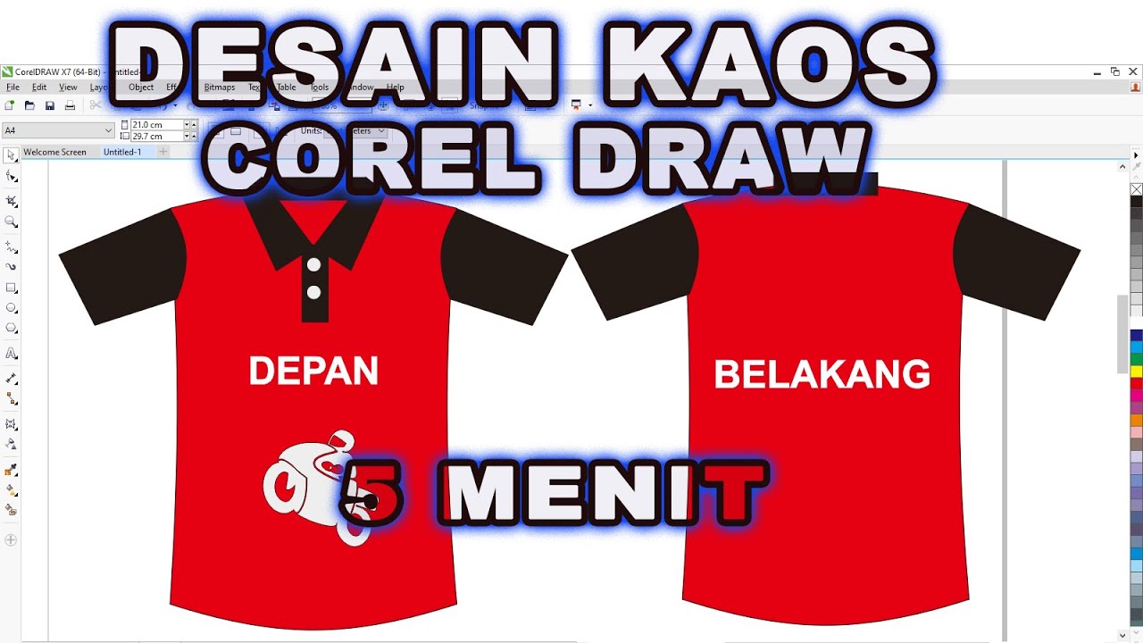 TUTORIAL DESAIN KAOS MUDAH CEPAT || Cara mendesain baju dengan corel draw