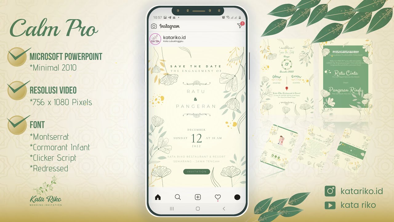 Template Undangan Pernikahan Digital Gratis / Undangan Pernikahan | Powerpoint | Tema Tenang Pro 2021