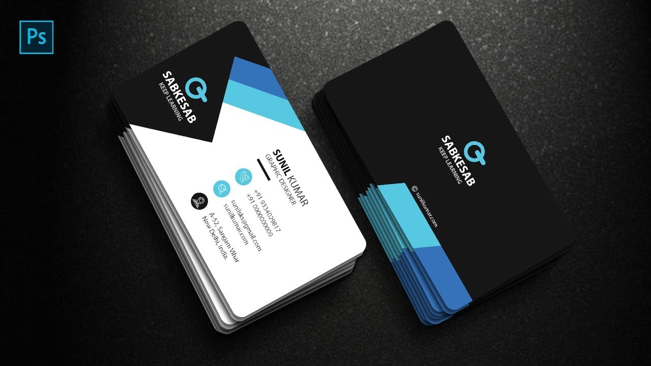 Desain Kartu Bisnis Bahasa Hindi | Desain Kartu Kunjungan Profesional | Desain Kartu Kunjungan di Photoshop