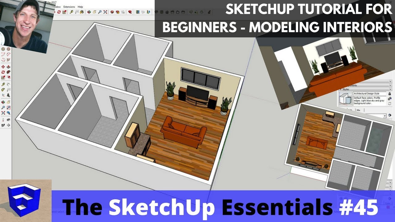 Tutorial SketchUp untuk Pemula – Bagian 3 – Membuat Model Interior dari Denah Lantai hingga 3D!