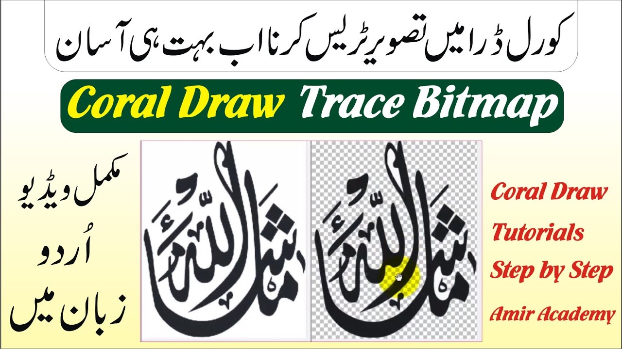 Cara Melacak Gambar di corel draw | corel draw trace bitmap ke vektor dalam bahasa UrduHindi oleh amir academy