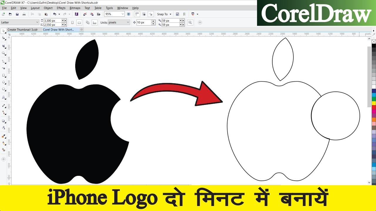 Corel Draw i Phone Apple Desain logo ? || Cara Membuat Logo I Phone Di CorelDraw