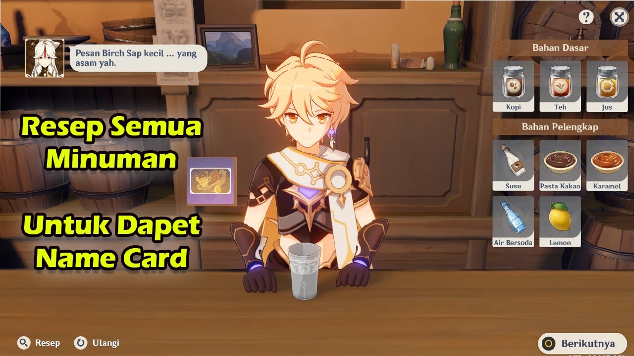 Event Seteguk Mimpi Mabuk Semua Resep dan Kartu Nama Event | Genshin Impact Indonesia
