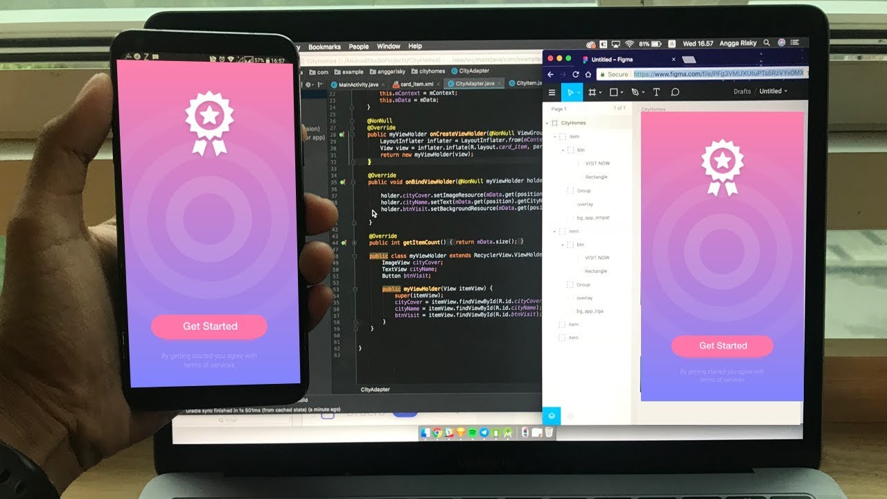 Layar Selamat Datang Adobe XD ke Android Studio Tutorial