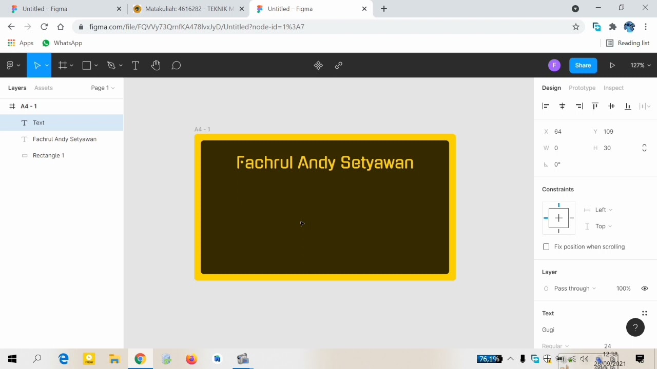 Membuat Kartu Nama Dengan Figma