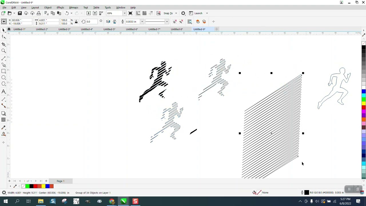 Tips & Trik Corel Draw Running man dengan Garis