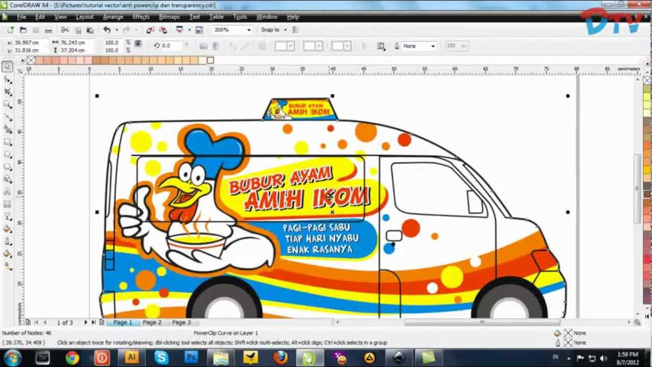 Tutorial Corel Draw: Menghilangkan PowerClip dan Transparansi