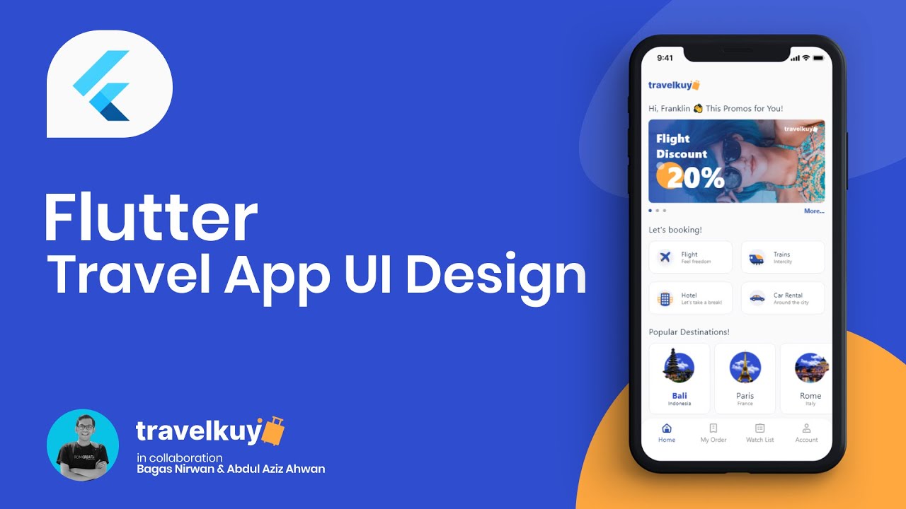 Tutorial Flutter UI – Merancang Aplikasi Travel Booking Modern Desain UI Travelkuy dengan Bagas Nirwan