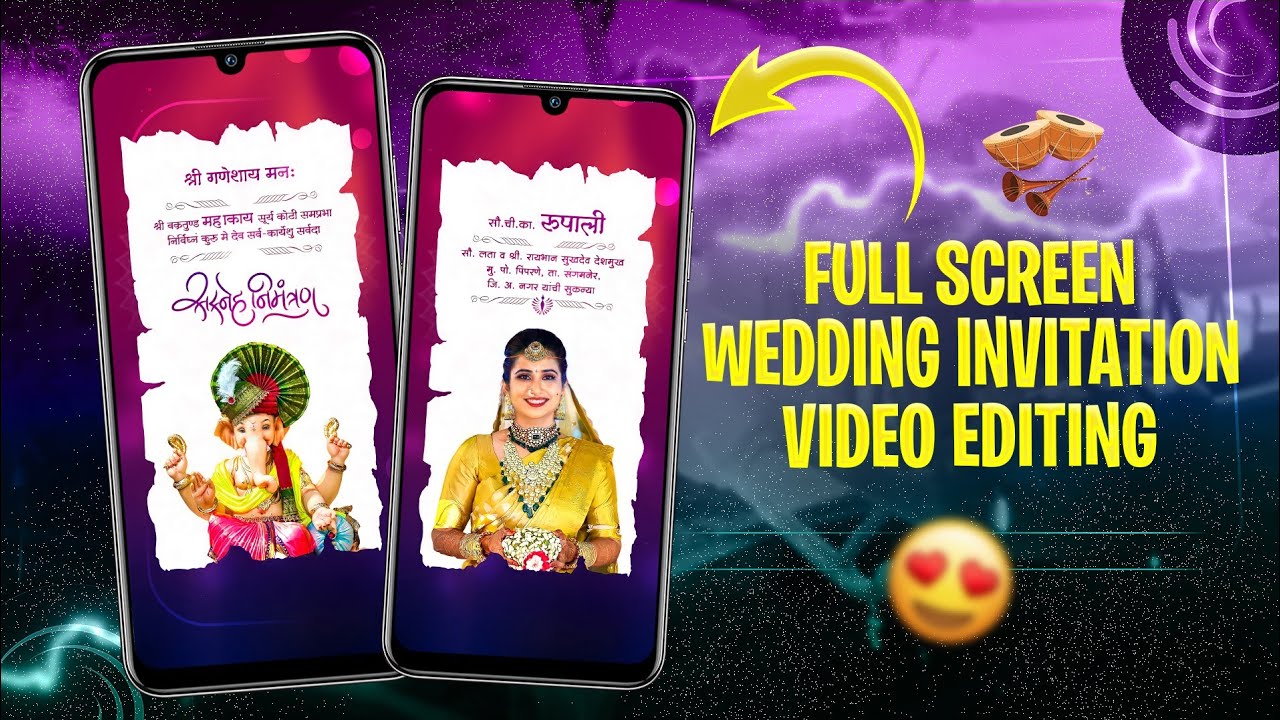 Undangan pernikahan, pengeditan video layar penuh, gerakan turun | edit video undangan pernikahan 2022