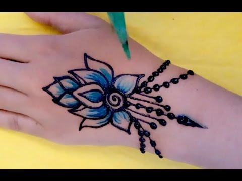 DIY Mudah: Tutorial Desain Mehndi Henna warna biru yang Cantik dan Sederhana (jasa hena indo)