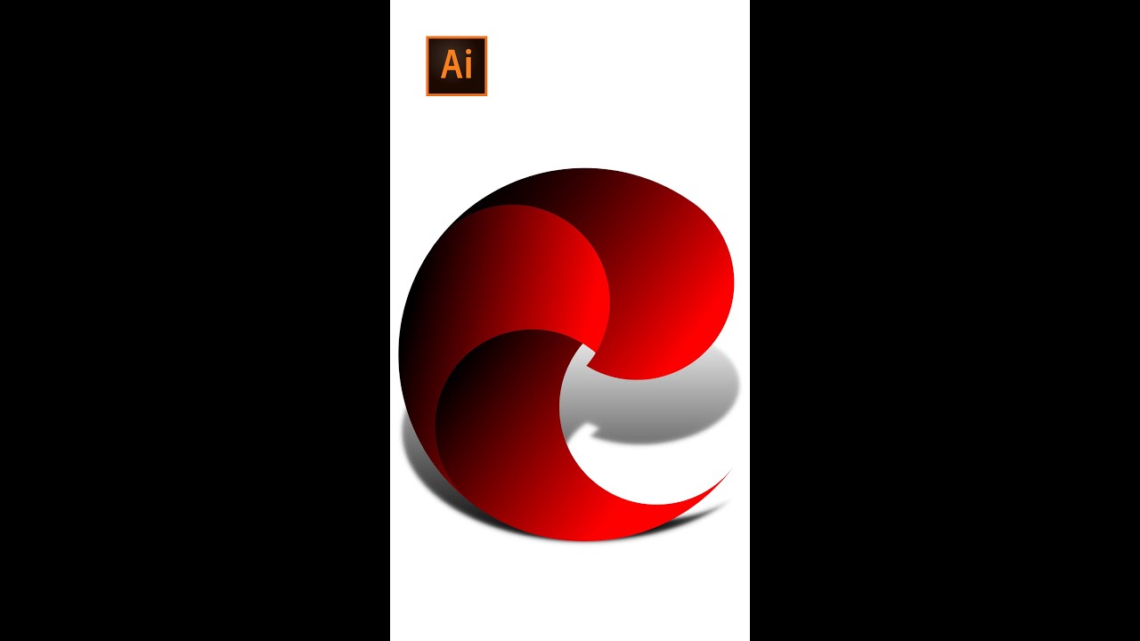 Tutorial Desain Ilustrator Logo Gradien YouTube #Shorts