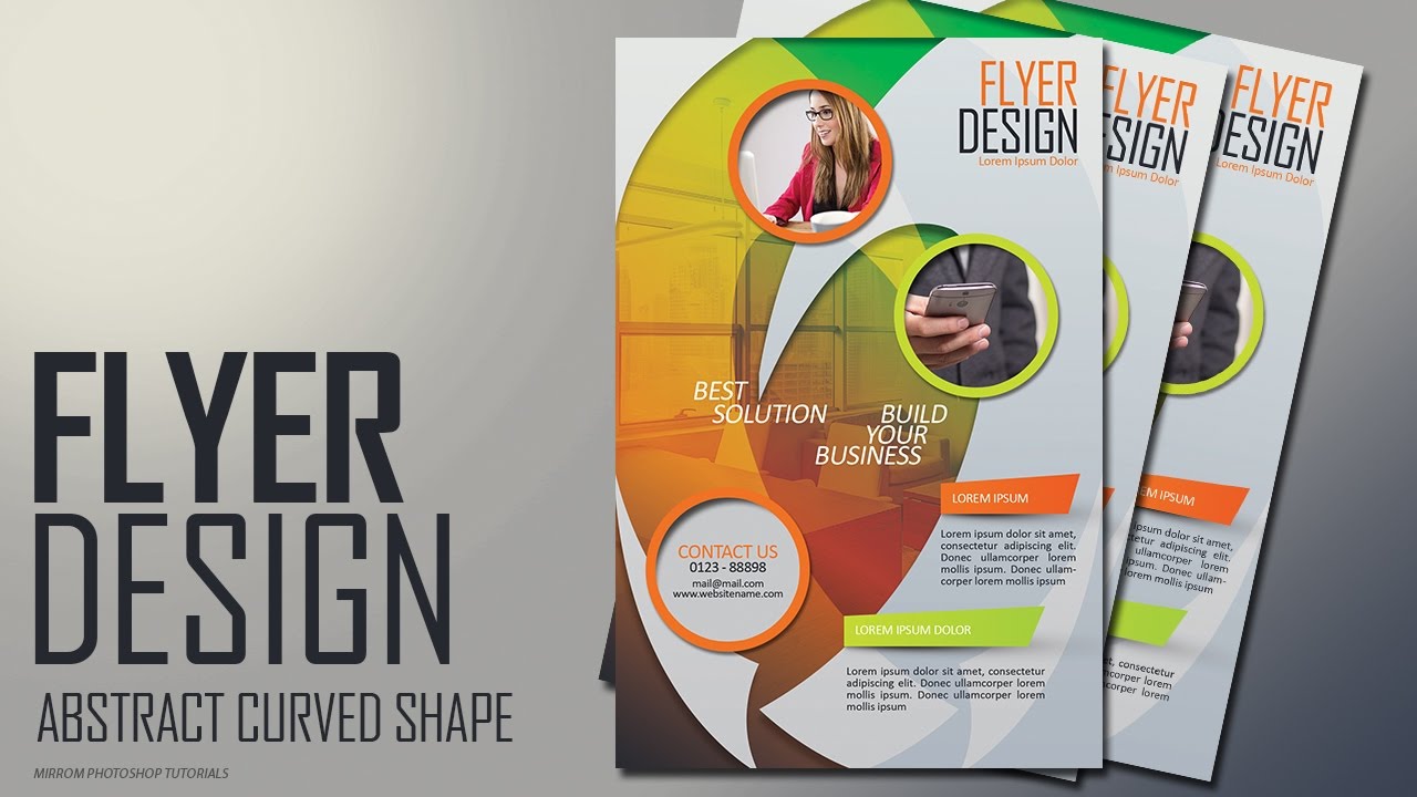 Tutorial Photoshop – Desain Flyer Bentuk Lengkung Abstrak