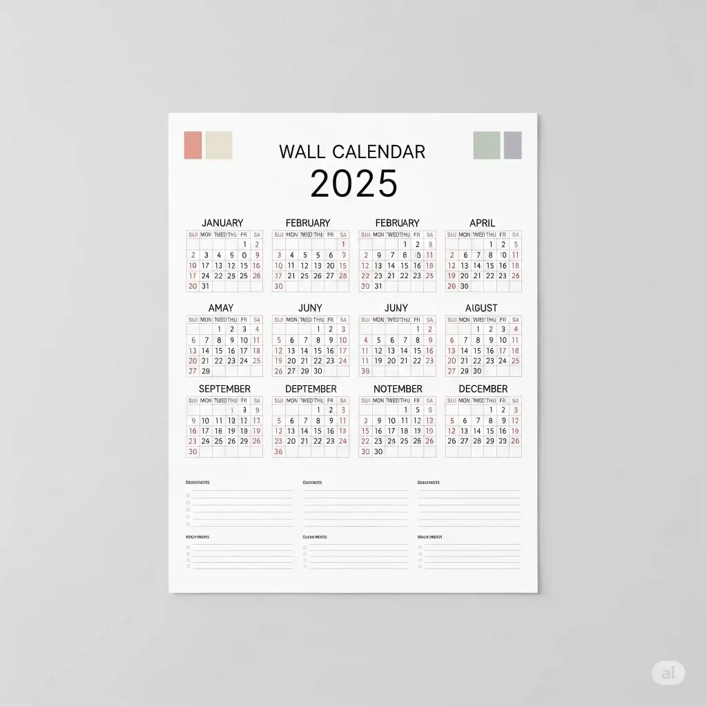 Cetak Kalender Dinding 1 Lembar